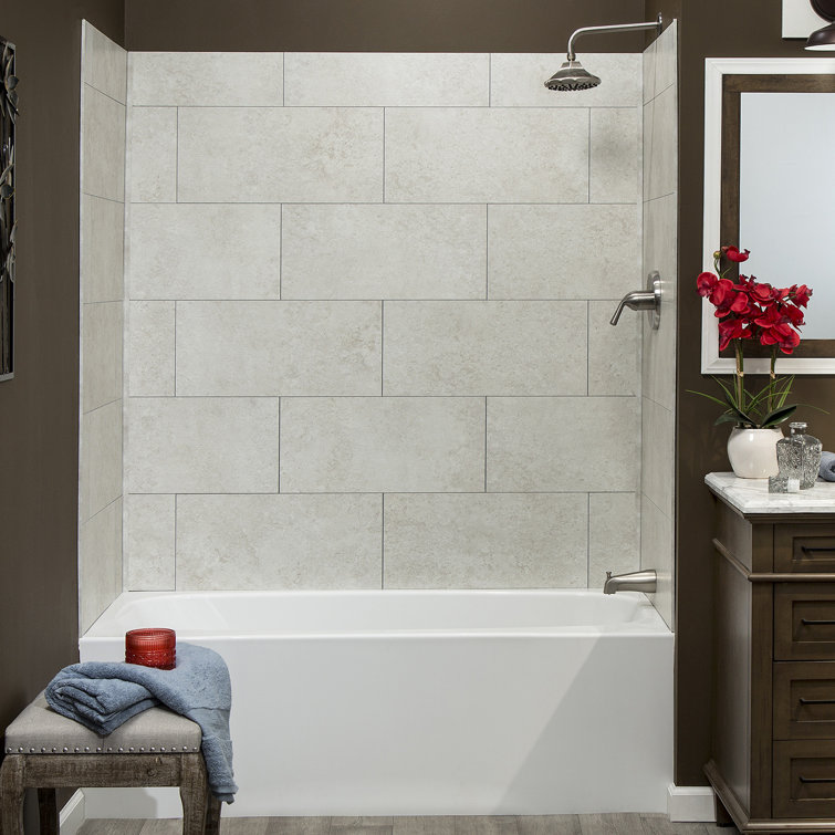 Palisade 23.2 In. X 11.1 In. Tile Shower And Tub Surround Kit In Rain